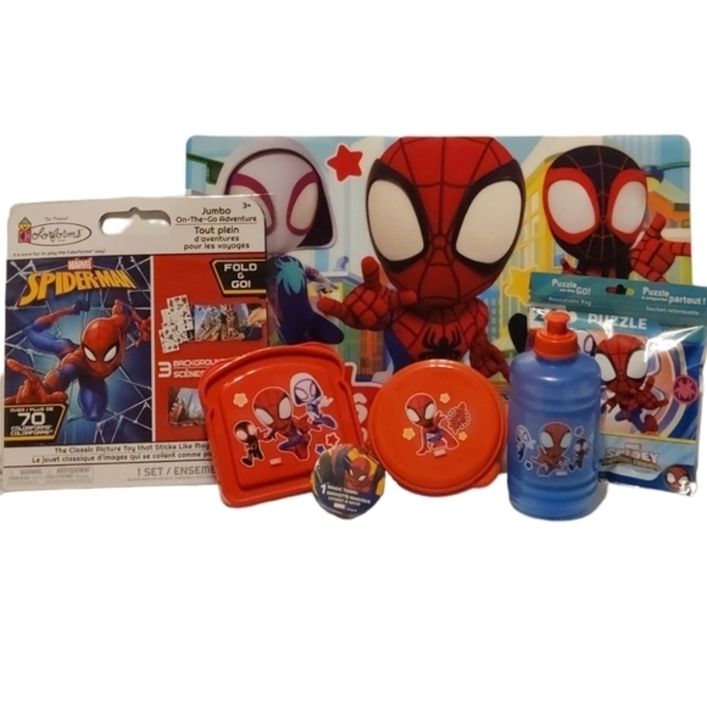 Spiderman Bundle Placemat, Sandwich Holder, Snack Holder, Activity Set, Puzzle